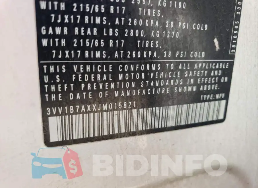 3VV1B7AXXJM015821 Photo# 13