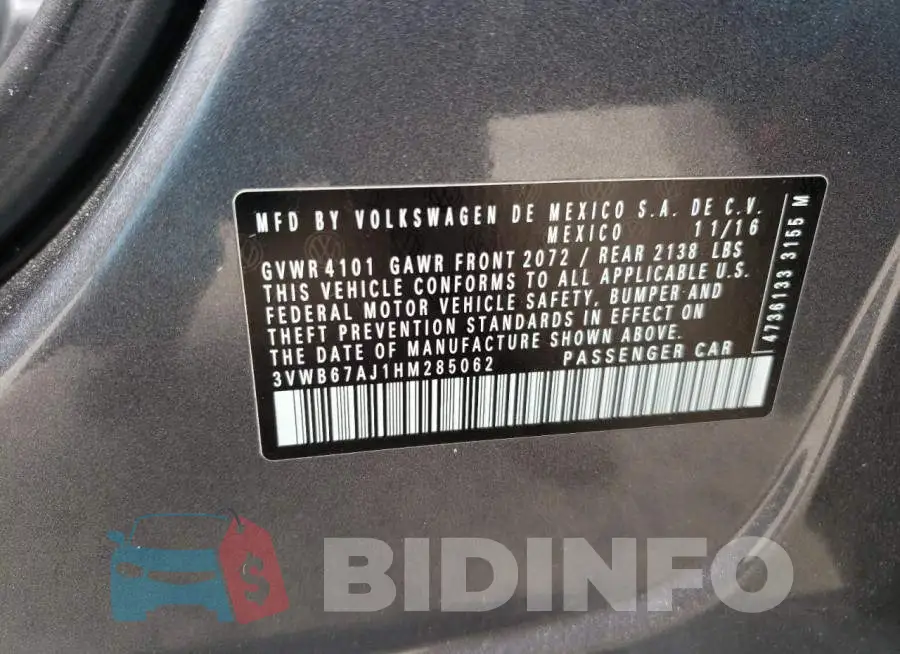 3VWB67AJ1HM285062 Photo# 13