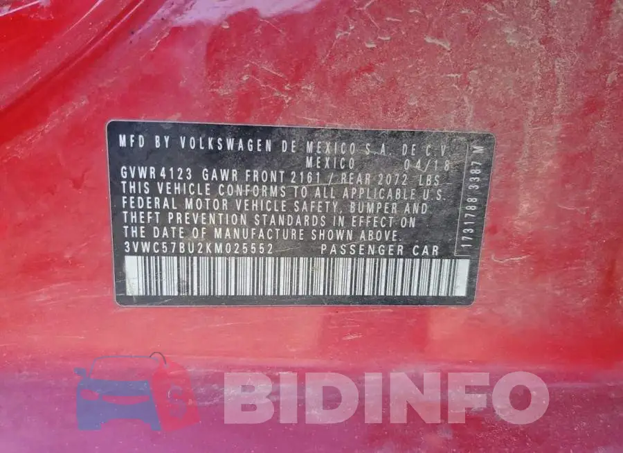 3VWC57BU2KM025552 Photo# 12