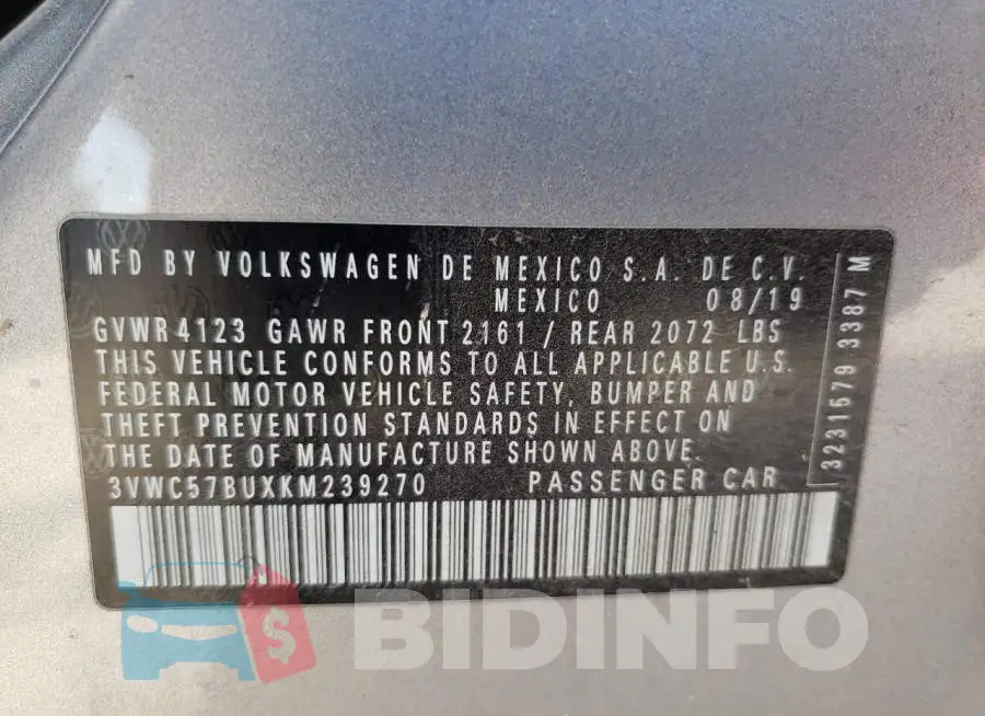 3VWC57BUXKM239270 Photo# 12