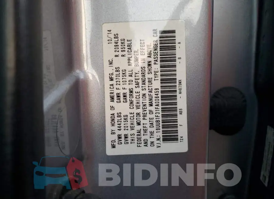 19UUB1F31FA006459 Photo# 12