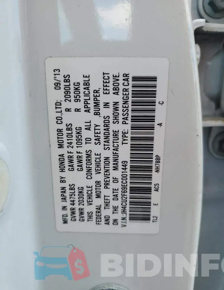 JH4CU2F69EC001449 Photo# 12