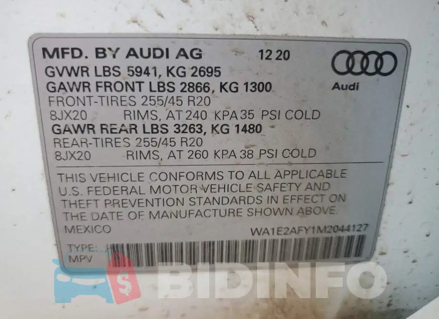 WA1E2AFY1M2044127 Photo# 13