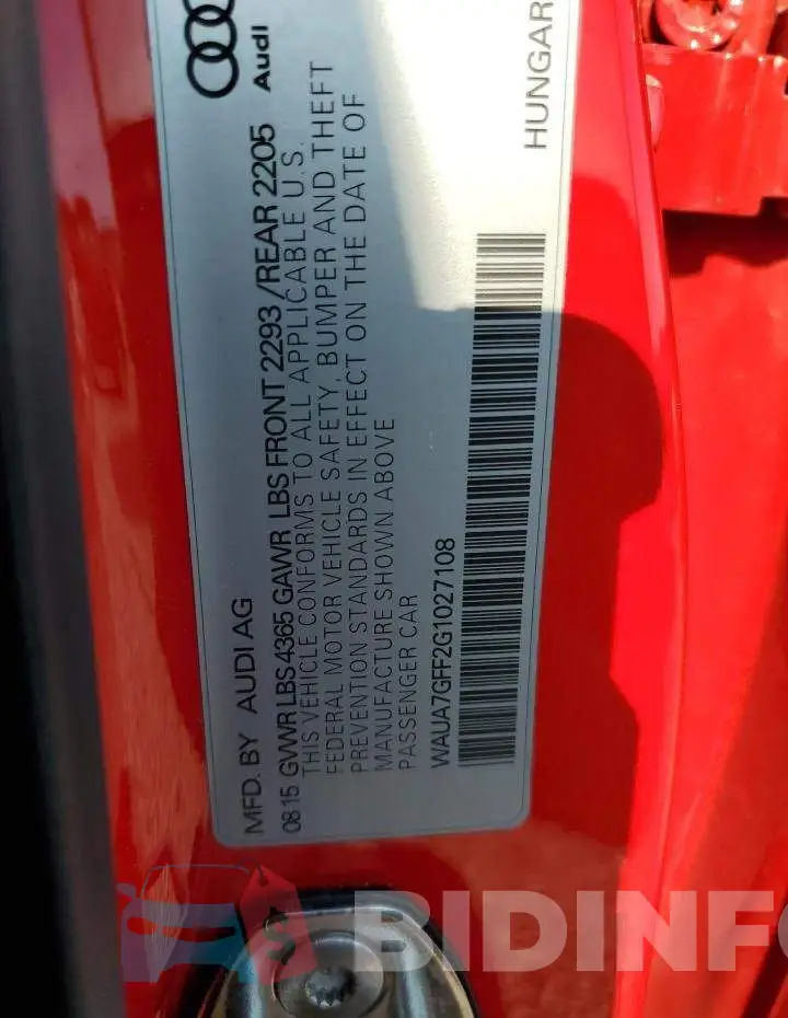 WAUA7GFF2G1027108 Photo# 12