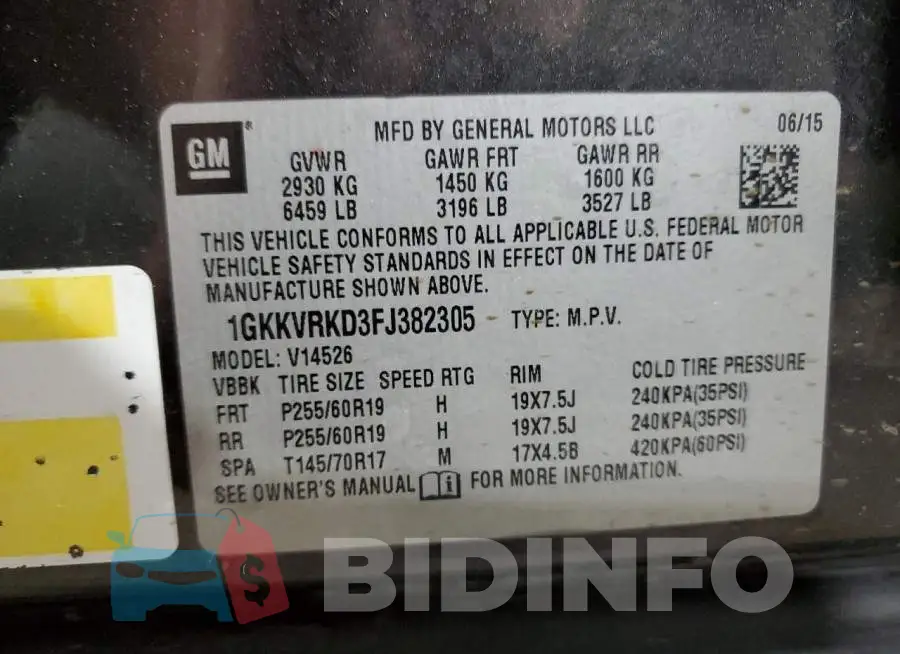 1GKKVRKD3FJ382305 Photo# 13