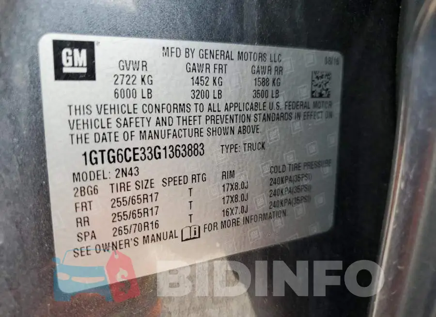 1GTG6CE33G1363883 Photo# 12