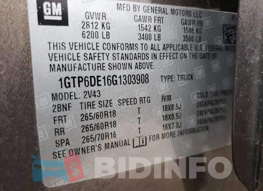 1GTP6DE16G1303908 Photo# 13