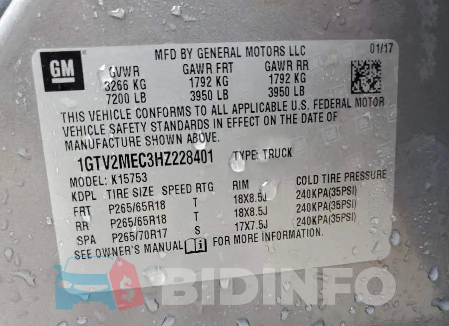 1GTV2MEC3HZ228401 Photo# 13