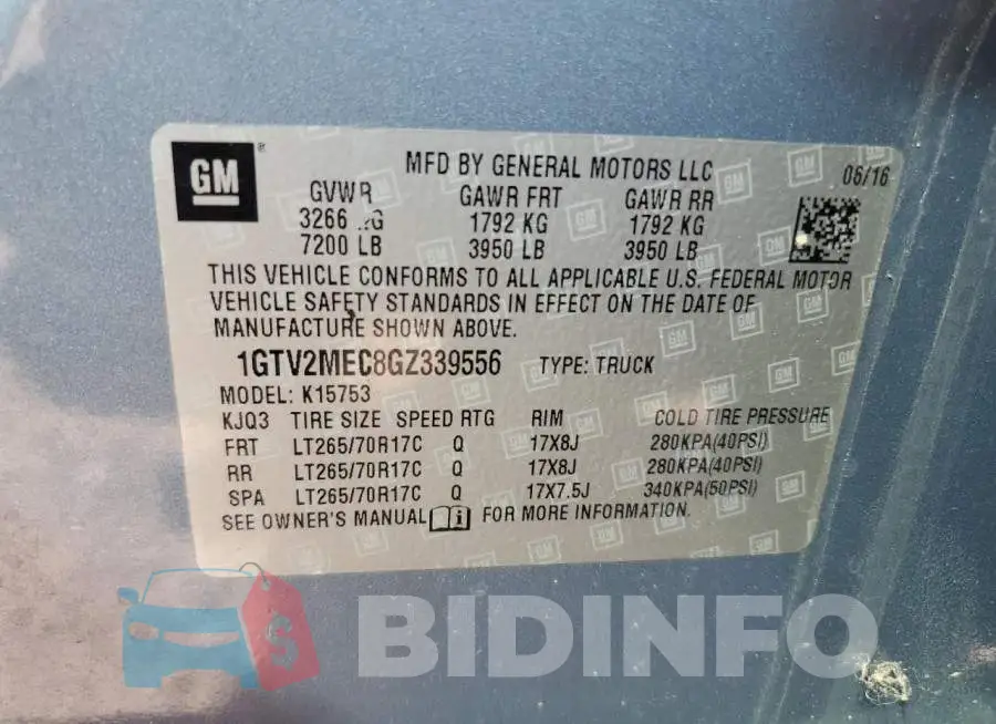 1GTV2MEC8GZ339556 Photo# 12
