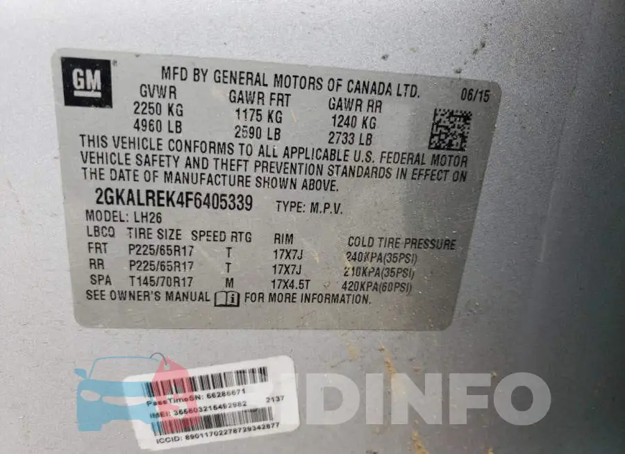2GKALREK4F6405339 Photo# 13
