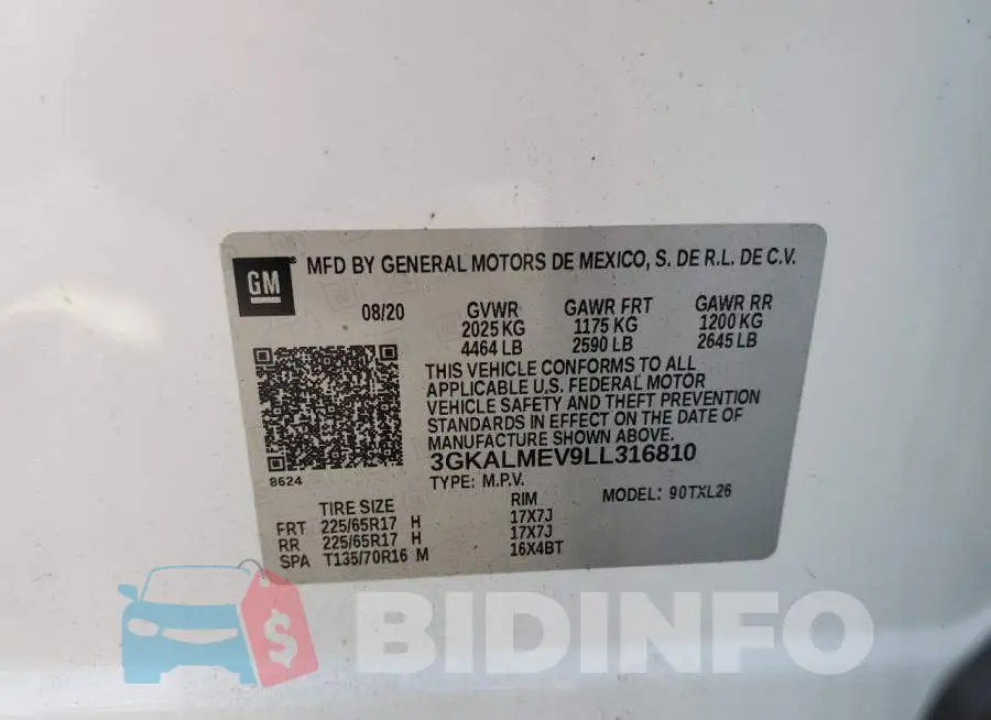 3GKALMEV9LL316810 Photo# 12