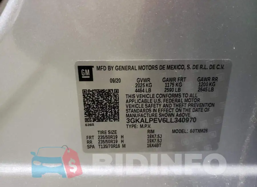 3GKALPEV6LL340970 Photo# 13