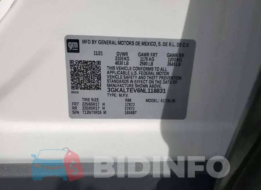 3GKALTEV6NL118831 Photo# 13