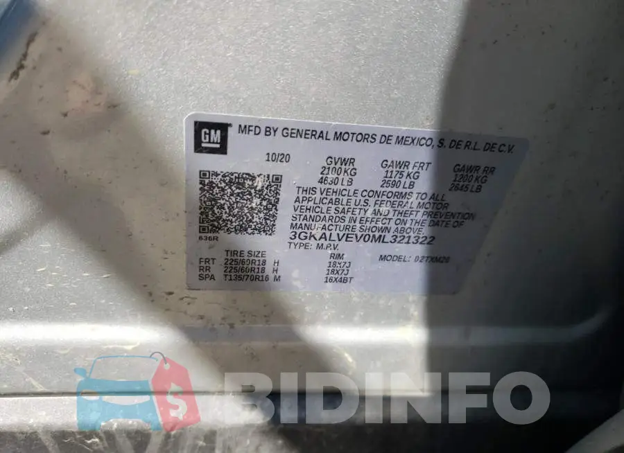 3GKALVEV0ML321322 Photo# 13