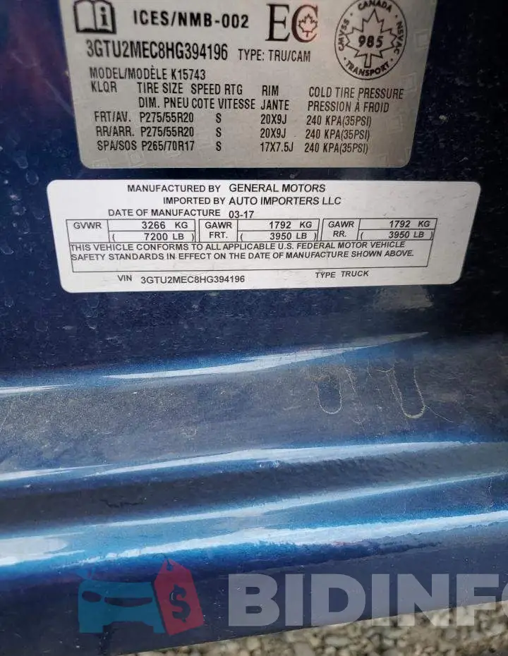 3GTU2MEC8HG394196 Photo# 12