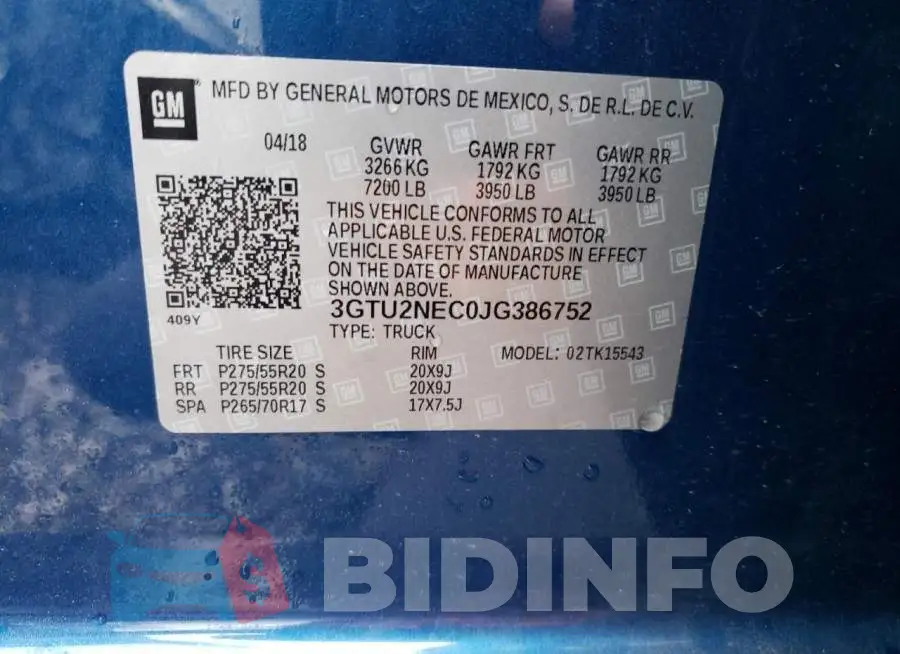 3GTU2NEC0JG386752 Photo# 12