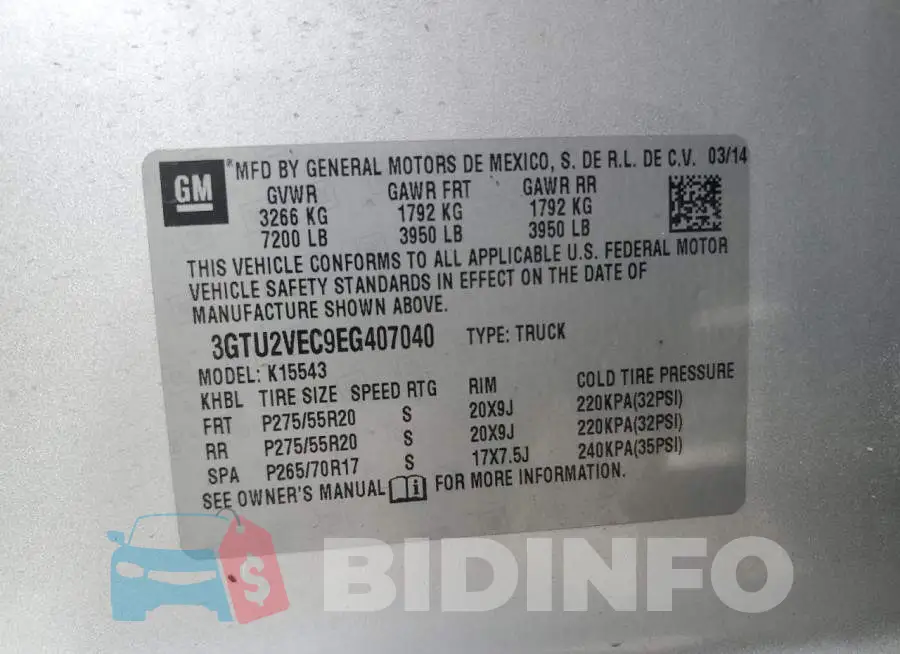 3GTU2VEC9EG407040 Photo# 12