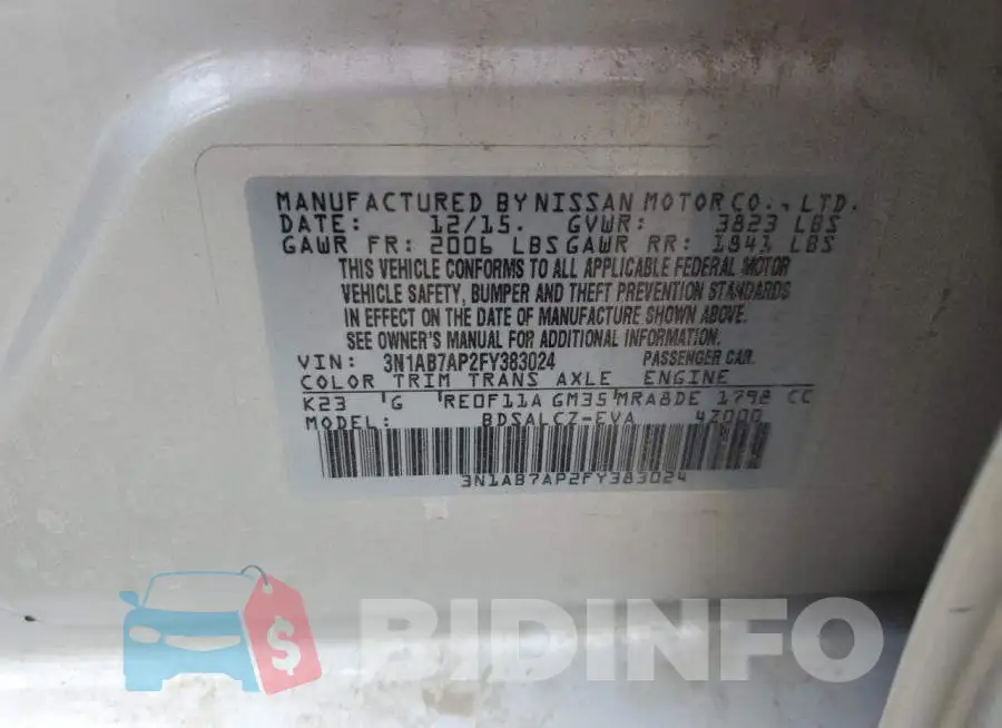 3N1AB7AP2FY383024 Photo# 12