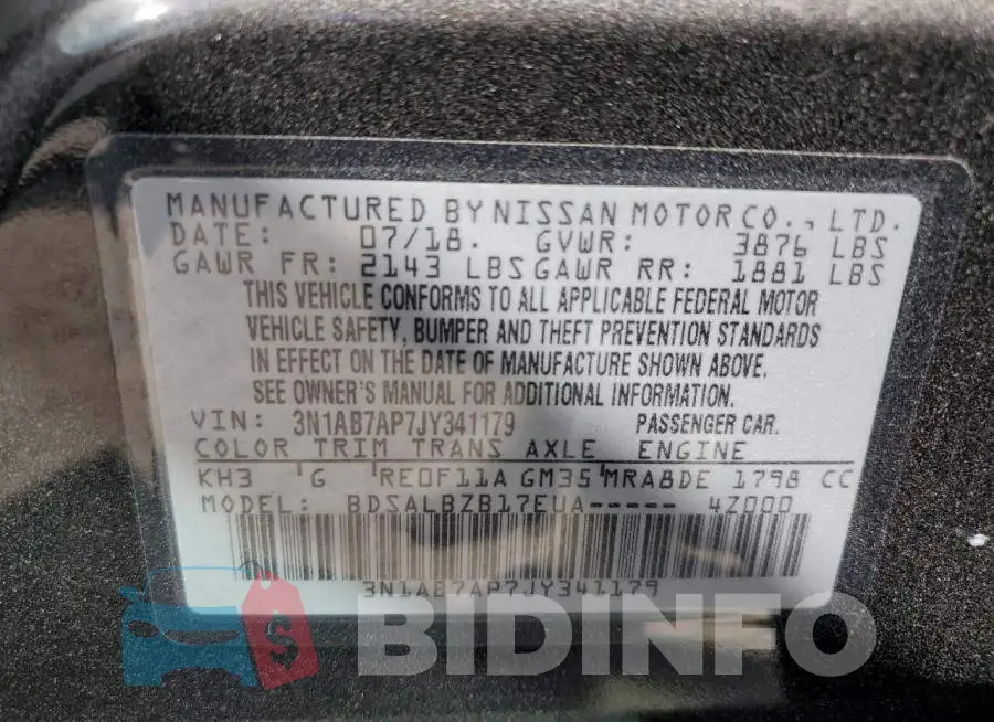 3N1AB7AP7JY341179 Photo# 13
