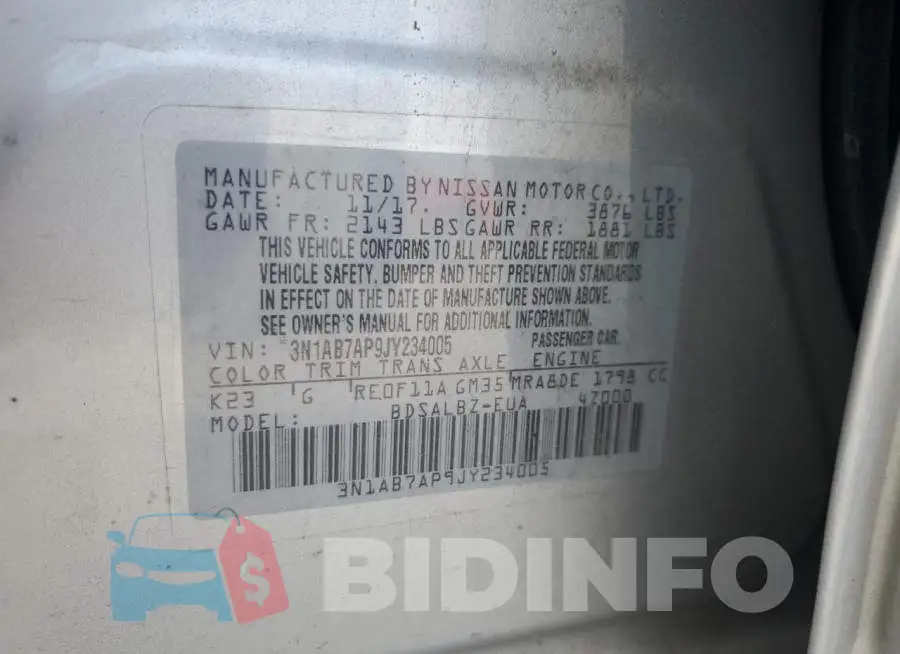 3N1AB7AP9JY234005 Photo# 12