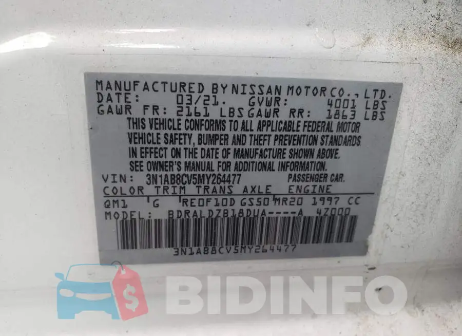 3N1AB8CV5MY264477 Photo# 12