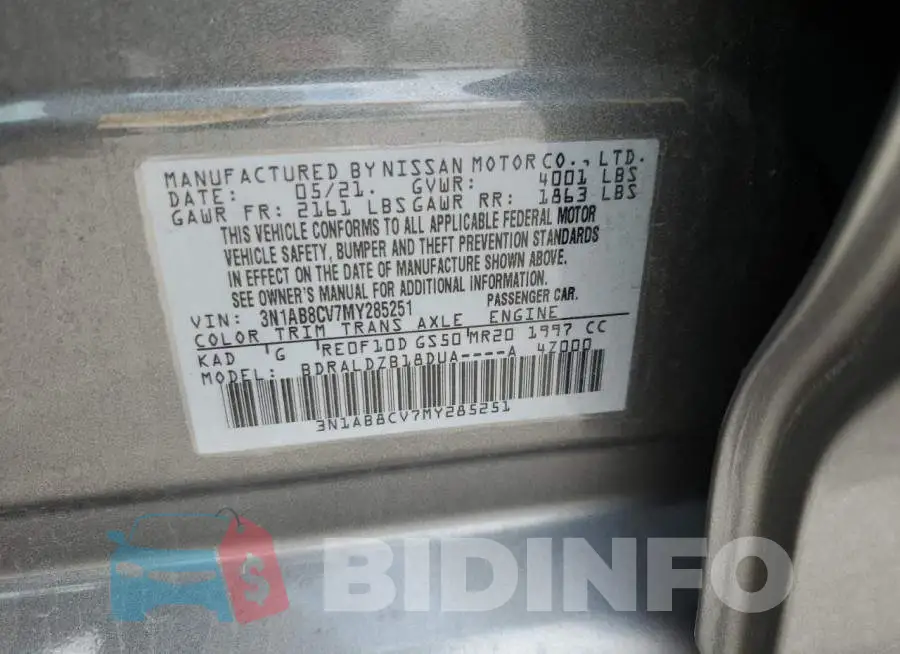 3N1AB8CV7MY285251 Photo# 12