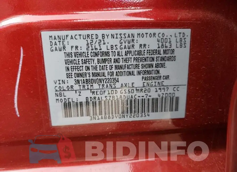3N1AB8DV0NY220354 Photo# 12