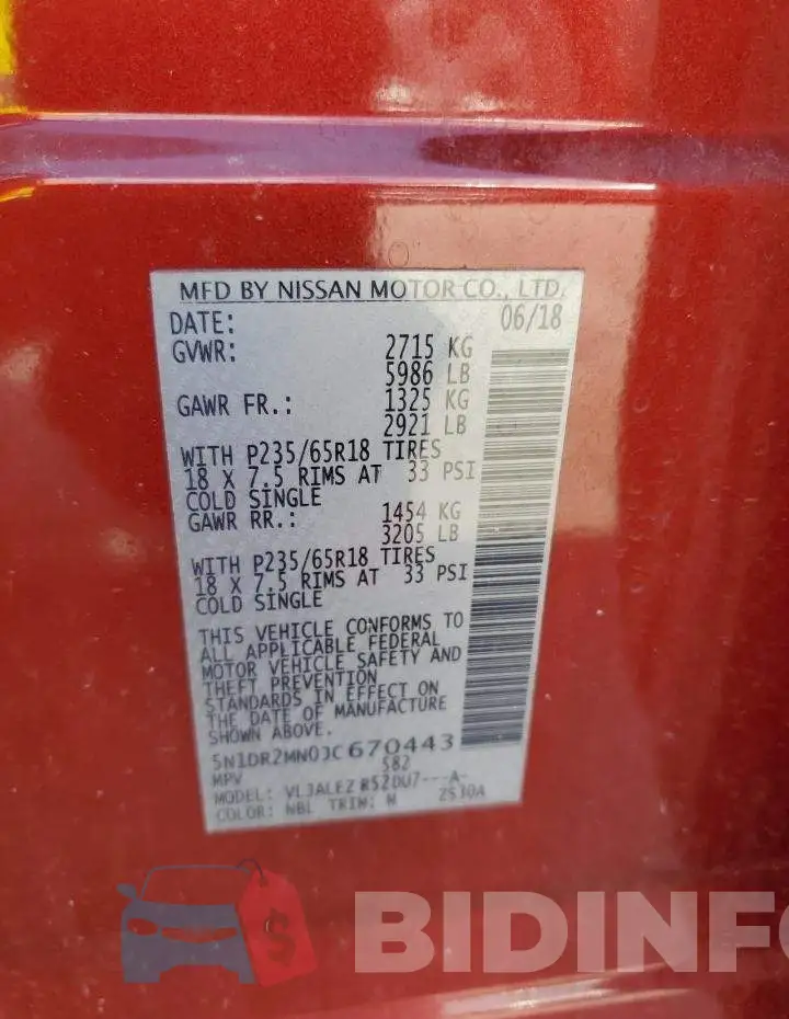 5N1DR2MN0JC670443 Photo# 14