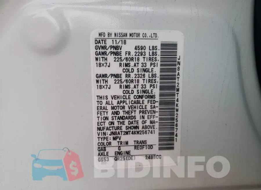 JN8AT2MT4KW256741 Photo# 14