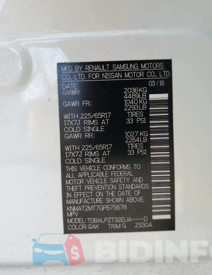 KNMAT2MT7GP675678 Photo# 13