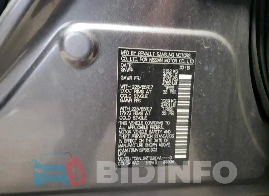 KNMAT2MV1GP681803 Photo# 12