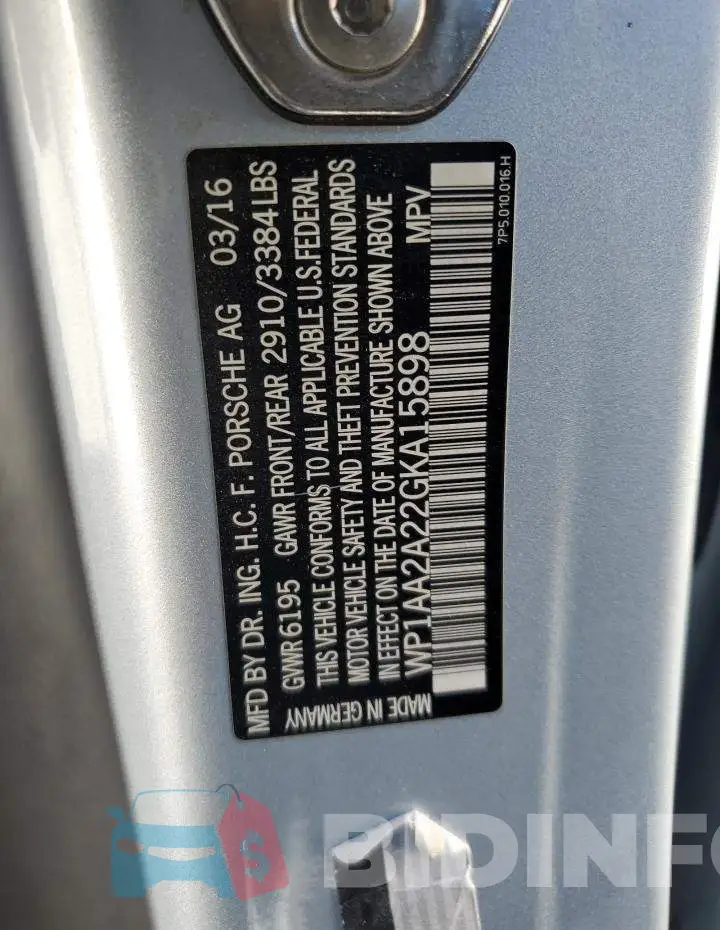WP1AA2A22GKA15898 Photo# 12