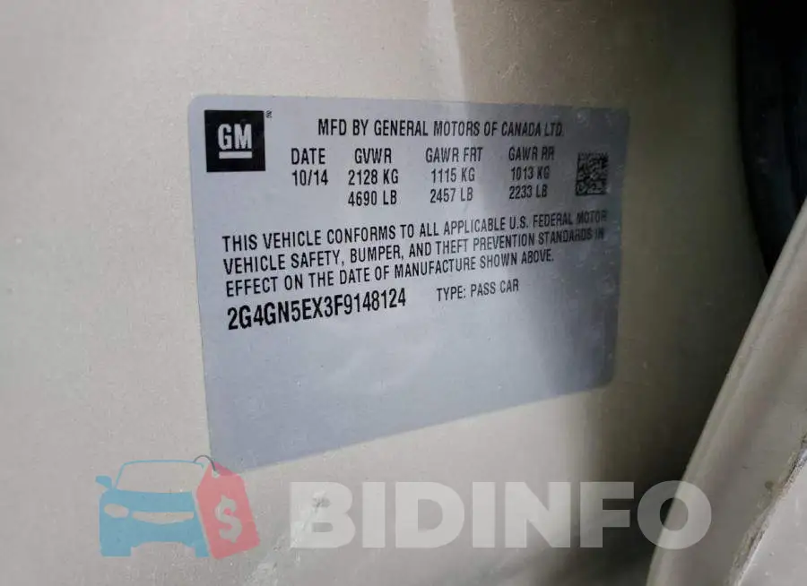 2G4GN5EX3F9148124 Photo# 12