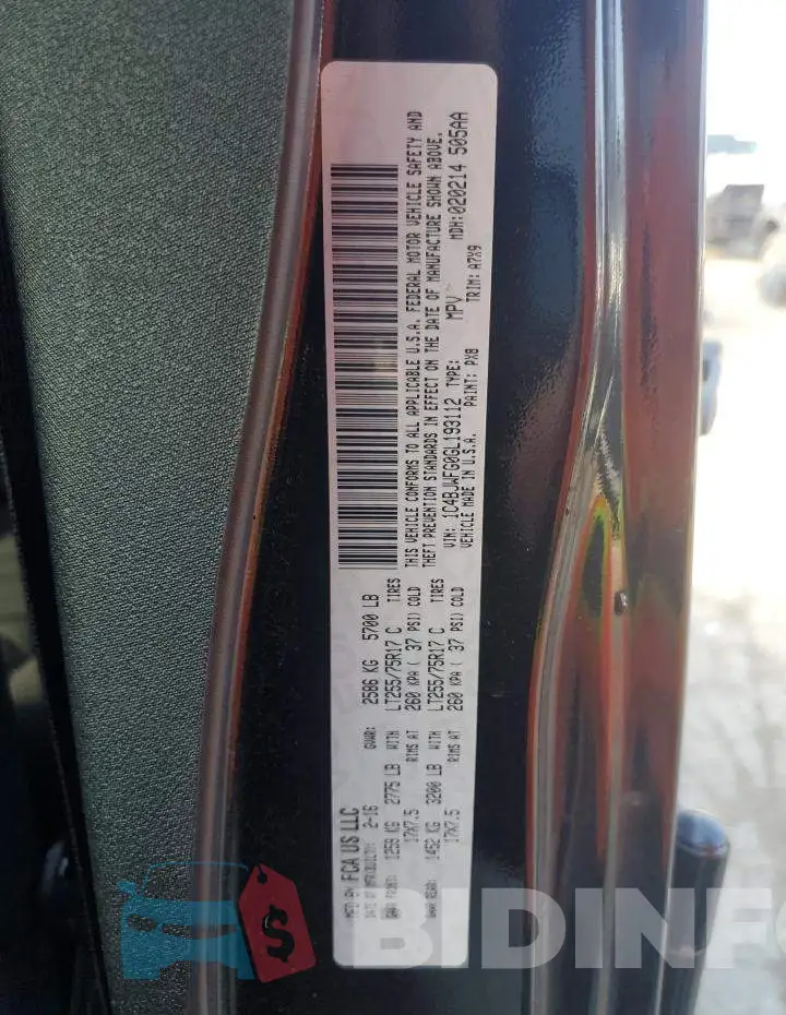 1C4BJWFG0GL193112 Photo# 13