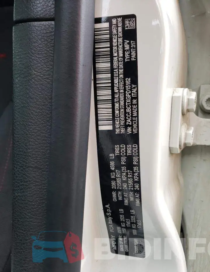 ZACCJBCTXGPD15162 Photo# 13