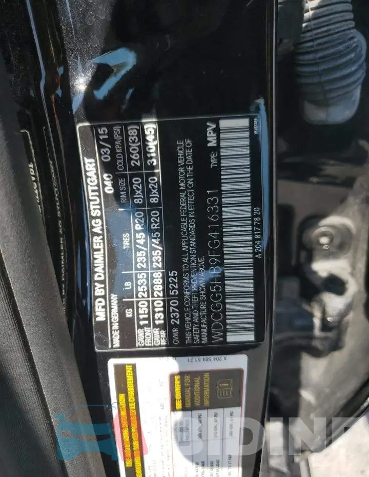 WDCGG5HB9FG416331 Photo# 13