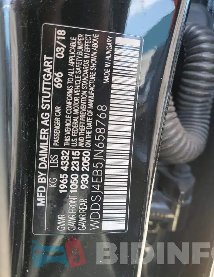 WDDSJ4EB5JN658768 Photo# 12