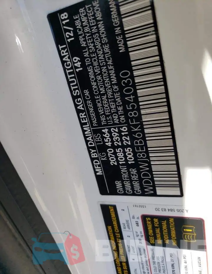 WDDWJ8EB6KF854030 Photo# 12