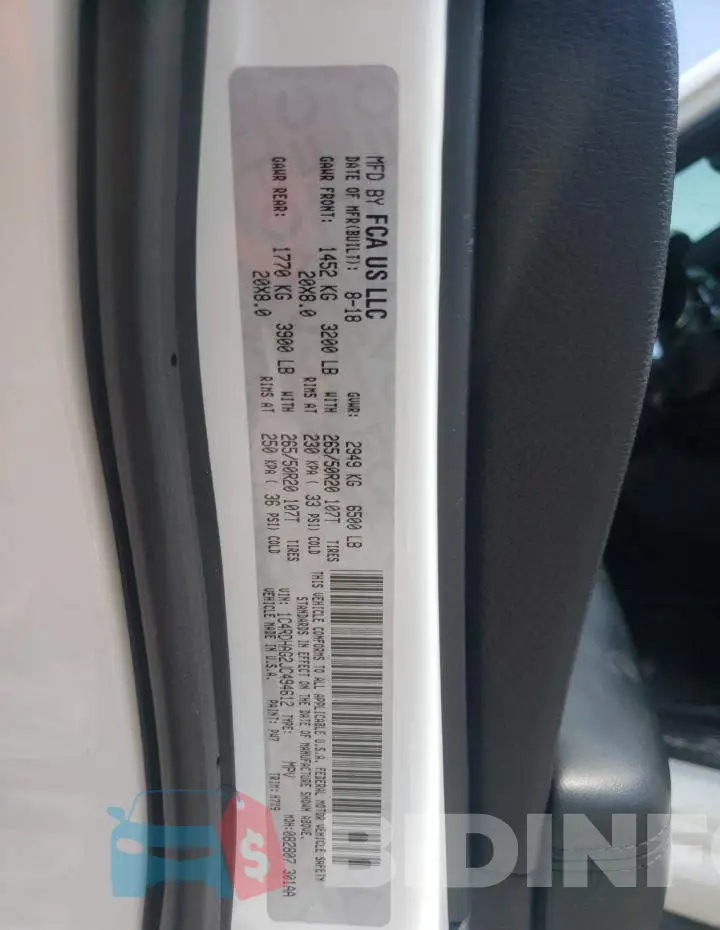 1C4RDHAG2JC494612 Photo# 12