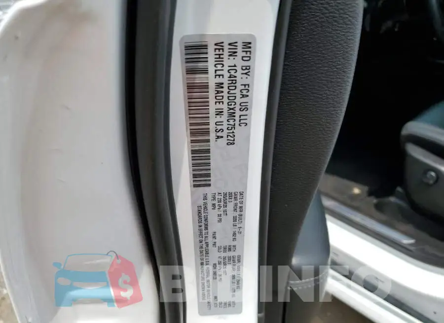 1C4RDJDGXMC751278 Photo# 12
