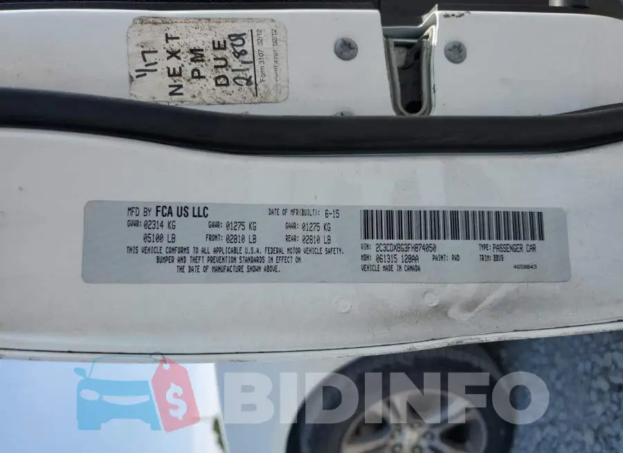 2C3CDXBG3FH874050 Photo# 12