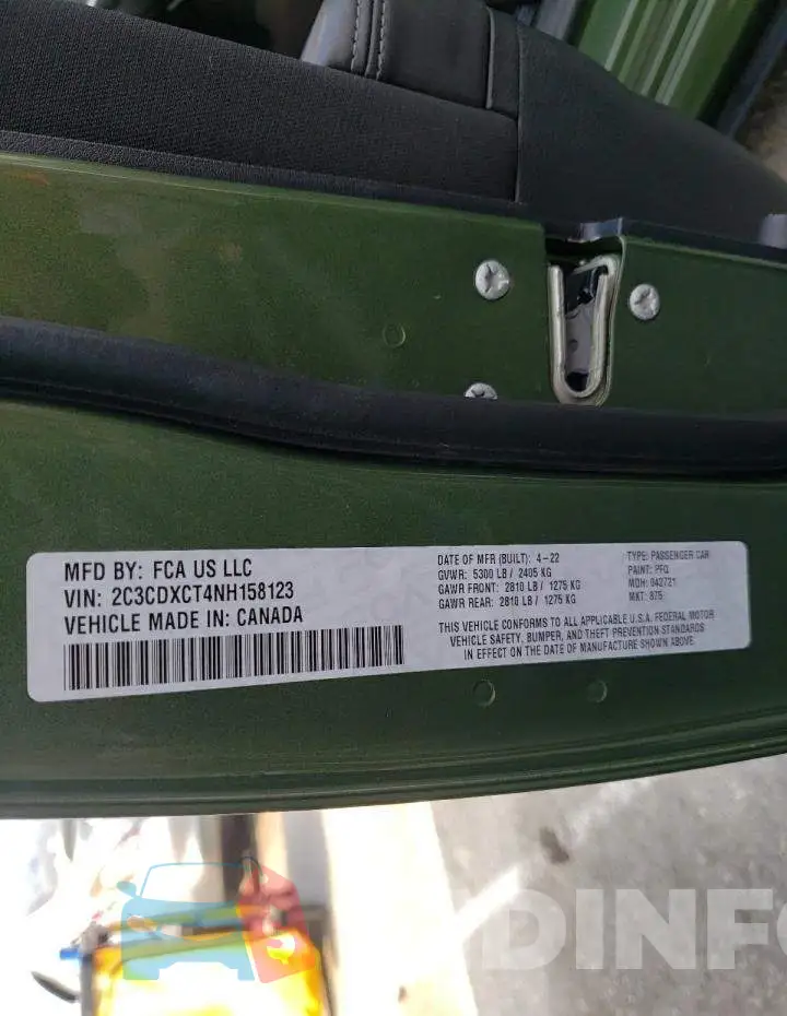 2C3CDXCT4NH158123 Photo# 12