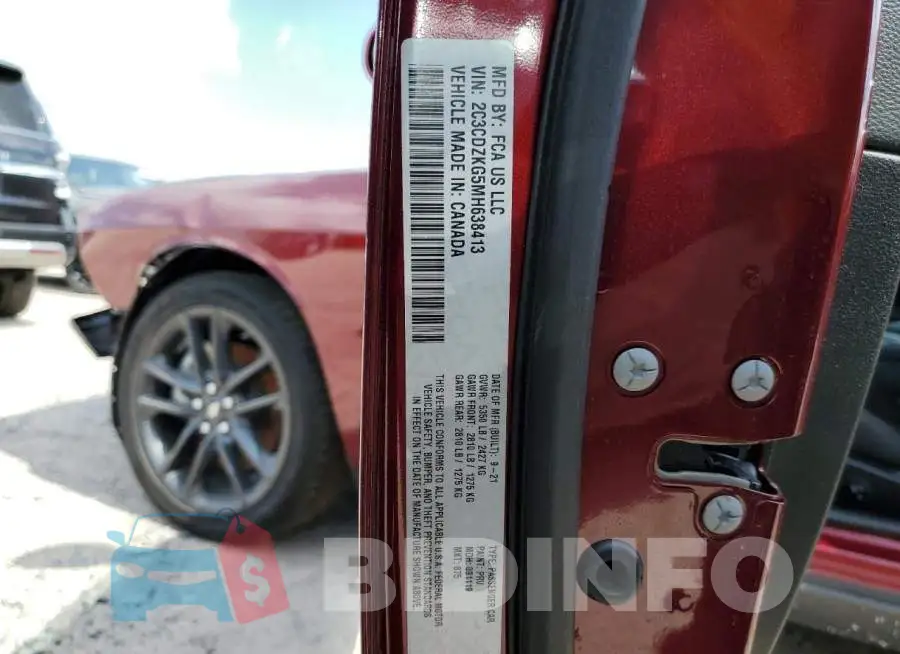 2C3CDZKG5MH638413 Photo# 12