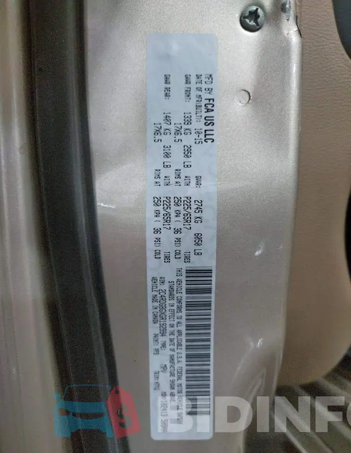 2C4RDGBGXGR192994 Photo# 13
