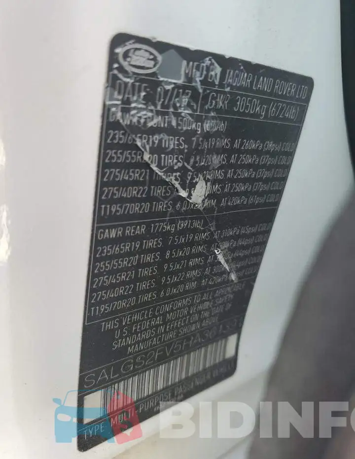 SALGS2FV5HA361391 Photo# 14
