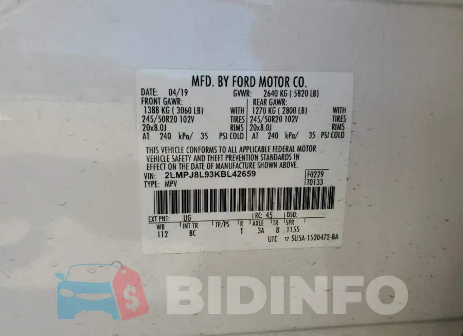 2LMPJ8L93KBL42659 Photo# 14