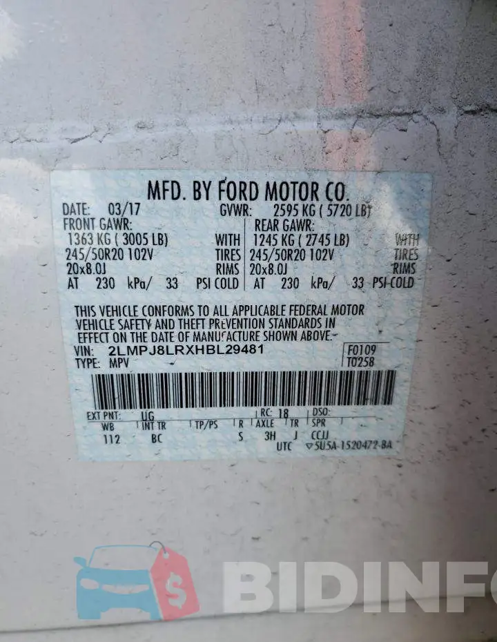 2LMPJ8LRXHBL29481 Photo# 12