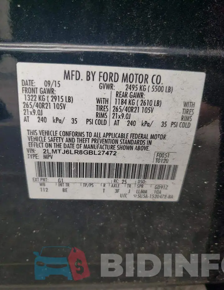 2LMTJ6LR8GBL27472 Photo# 13