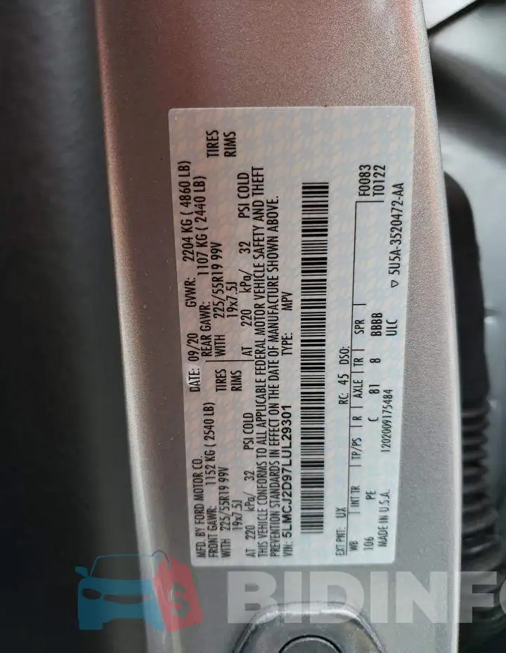 5LMCJ2D97LUL29301 Photo# 13