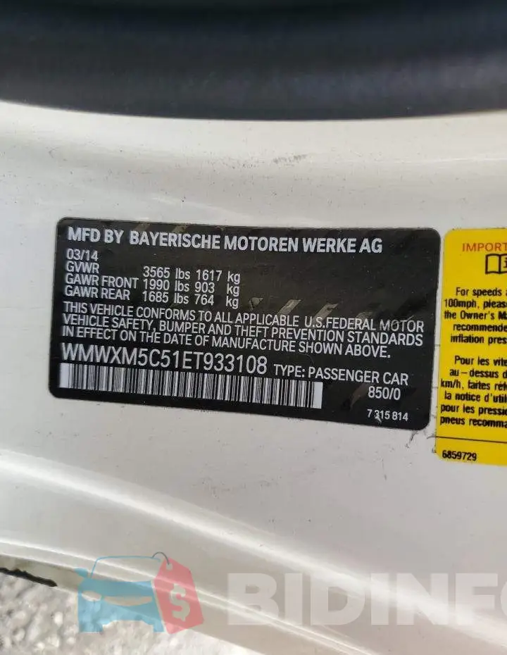 WMWXM5C51ET933108 Photo# 13
